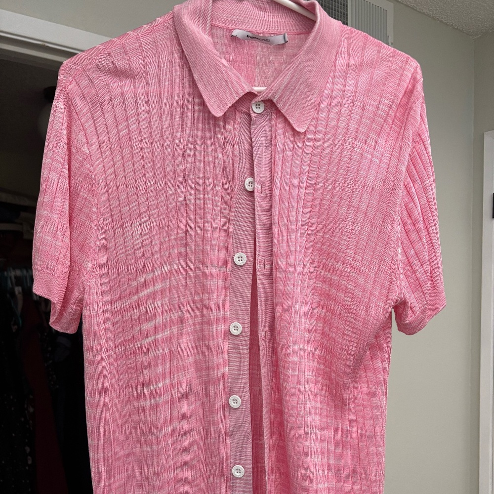 Pink Button Up Top